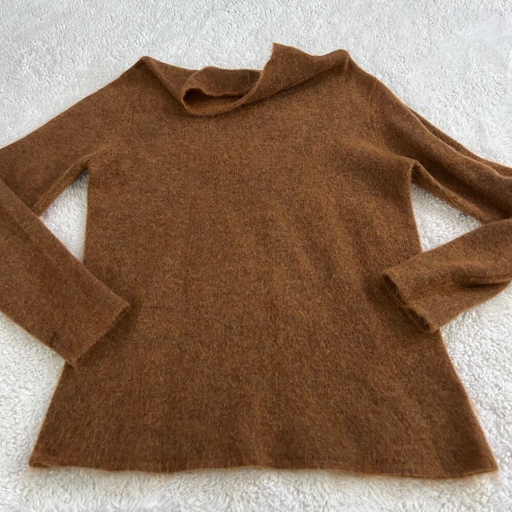 Eileen Fisher Brown TurtleNeck M Designer Quite Luxury Classic Preppy Old Money - Picture 2 of 7